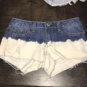 Half Bleached Jean Shorts